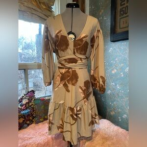 VIBER Floral Midi Dress | Long Sleeve Wrap Style | GG | Made in Brazil